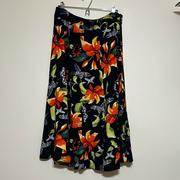 NWOT Soft Surroundings Floral Print Midi Skirt Small - Picture 2 of 6
